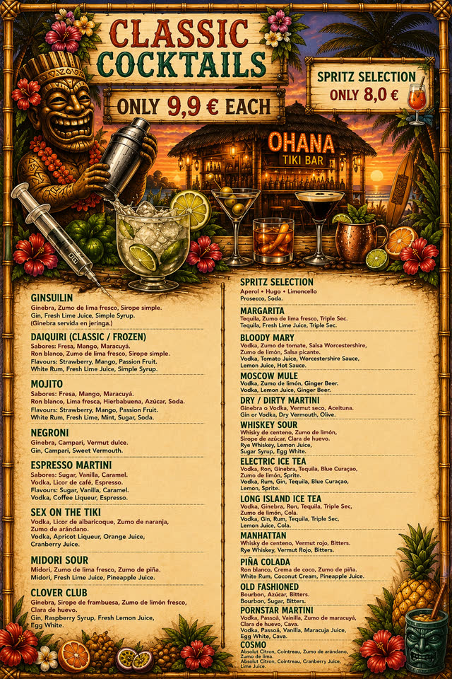 Cócteles clásicos y spritz